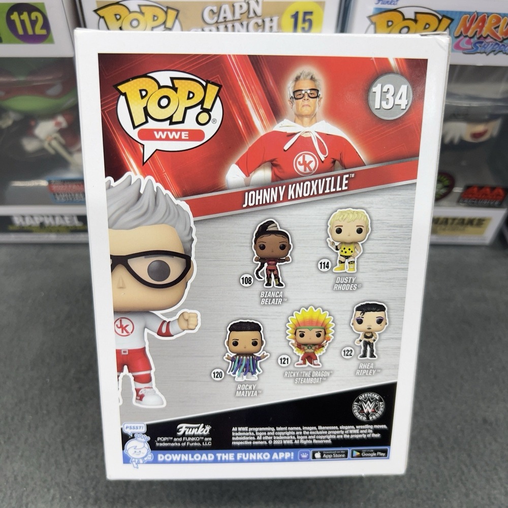 Funko Pop! WWE - Johnny Knoxville #134 SDCC 2023 Exclusive Sticker w/ Protector - Picture 3 of 7